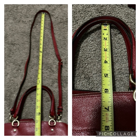 EUC Auth Coach Mini Brooke Carryall-Multi Wear Strap-Red Leather/Gold Toned - Picture 16 of 17